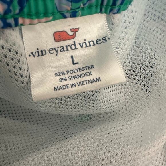 Vineyard Vines Green Tropical Seahorses Chappy Swim Trunks Shorts Size Large - Picture 6 of 9